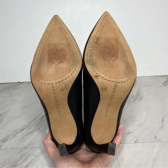 Vince Camuto Setenda Black Leather Pointed Toe Pump 9 1/2 - Picture 15 of 16